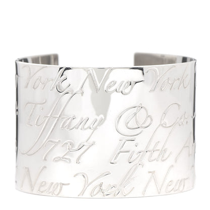 Tiffany Sterling Silver Wide Notes Cuff Bracelet 1 of 4