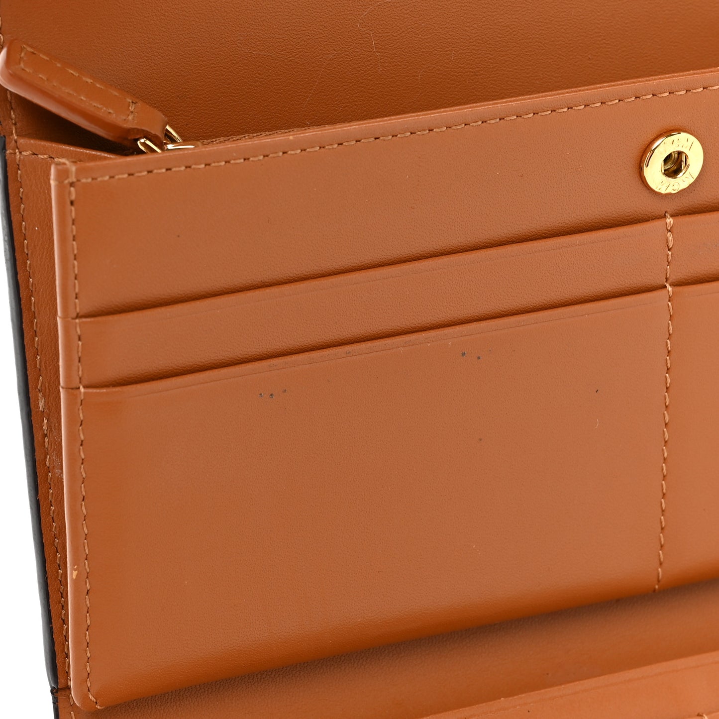 Visetos Large Trifold Flap Wallet Cognac