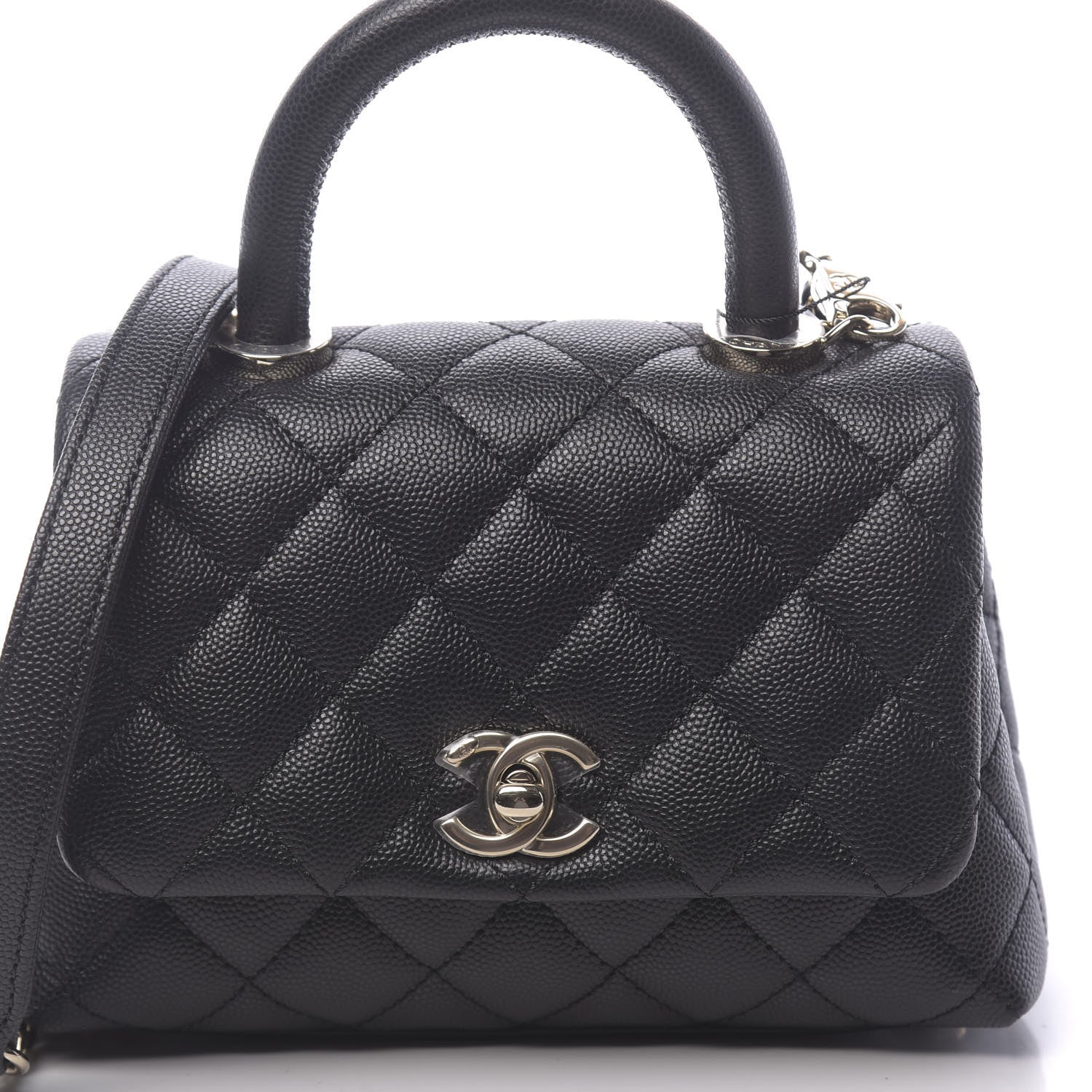 Chanel Caviar Quilted Extra Mini Coco Handle Flap Black 8 of 11