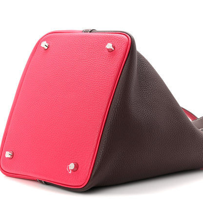 Hermes Taurillon Clemence Casaque Picotin Lock 18 PM Rouge Sellier Framboise 10 of 10