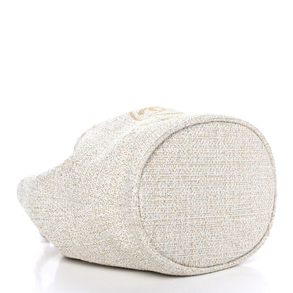 Chanel Lurex Boucle Deauville Drawstring Bag Ivory 2 of 4