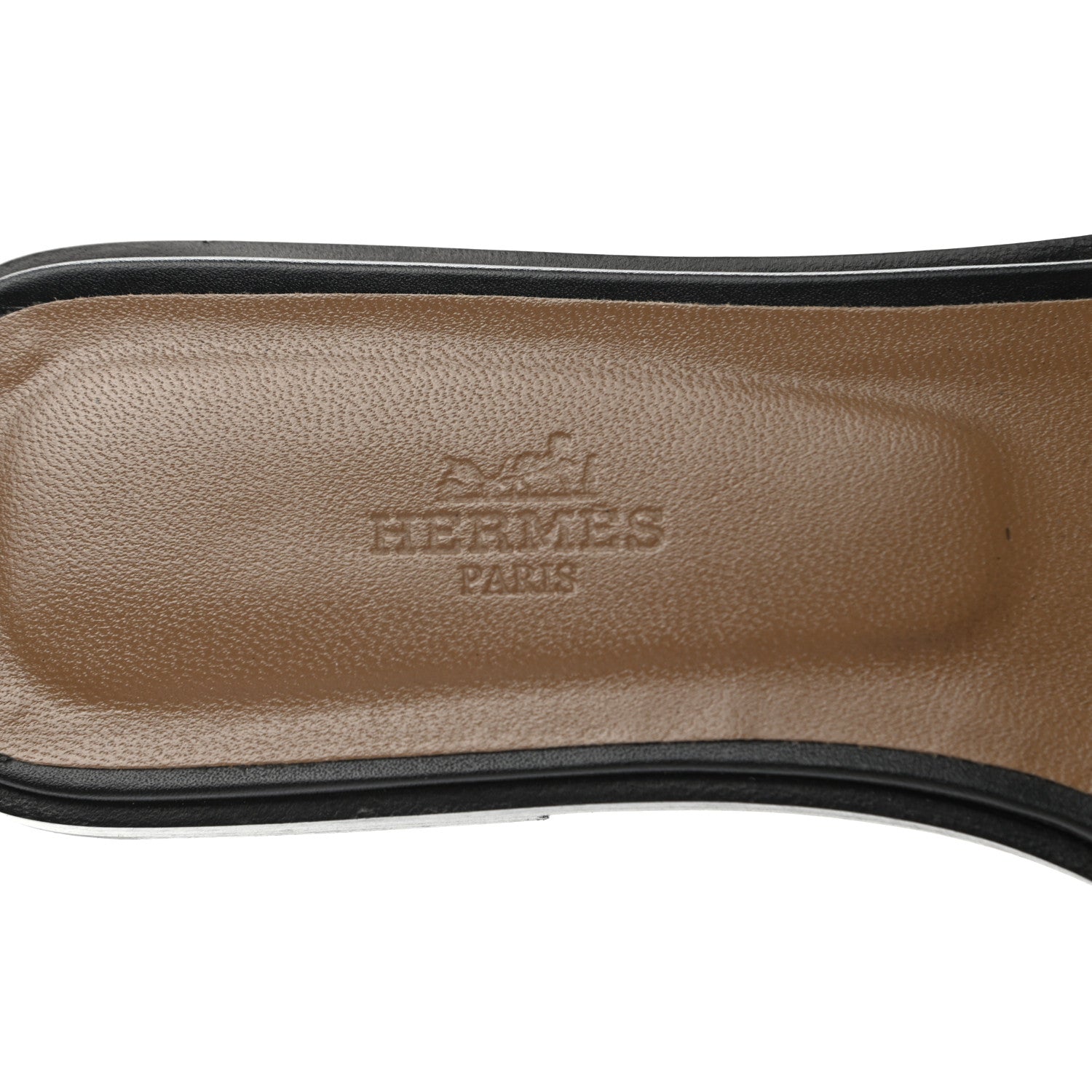 Hermes Box Calfskin Oran Sandals 38.5 Black 7 of 10