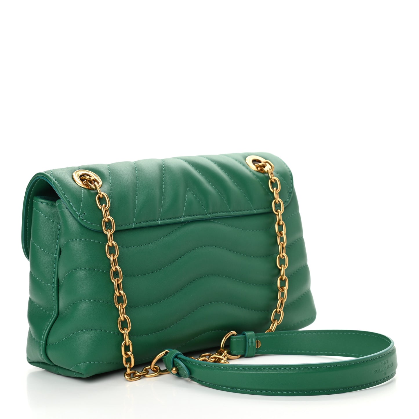 Calfskin New Wave Chain Bag MM NM Emerald