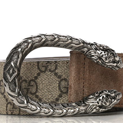 Gucci GG Supreme Monogram Suede Dionysus 40mm Belt 95 38 Beige Taupe 3 of 11