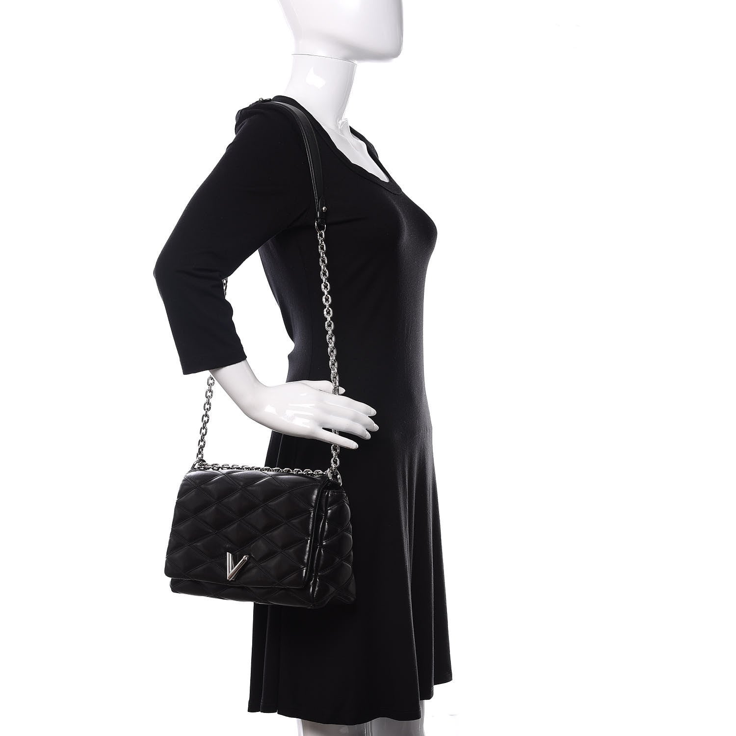 Louis Vuitton Lambskin Malletage GO-14 MM Black 2 of 10