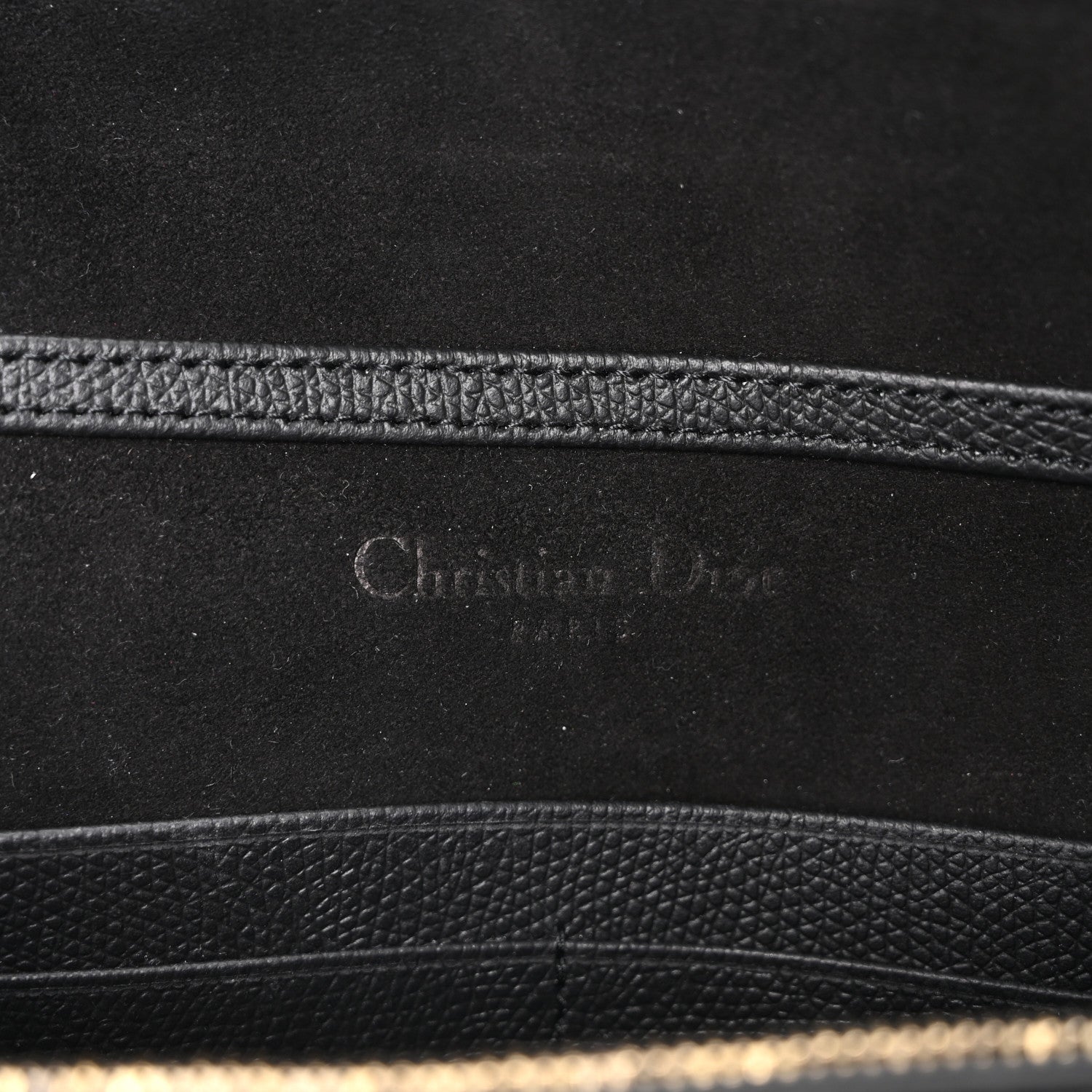 Christian Dior Grained Calfskin Saddle Chain Pouch Black 6 of 9