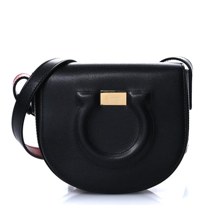 Salvatore Ferragamo Calfskin Gancio City Saddle Bag Black 6 of 8