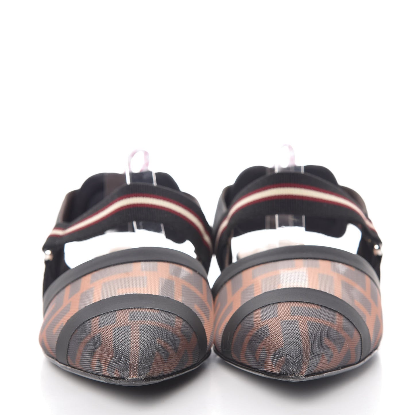 Technical Mesh FF Colibri Slingback Ballerina Flats 41 Tobacco Moro Black Militare