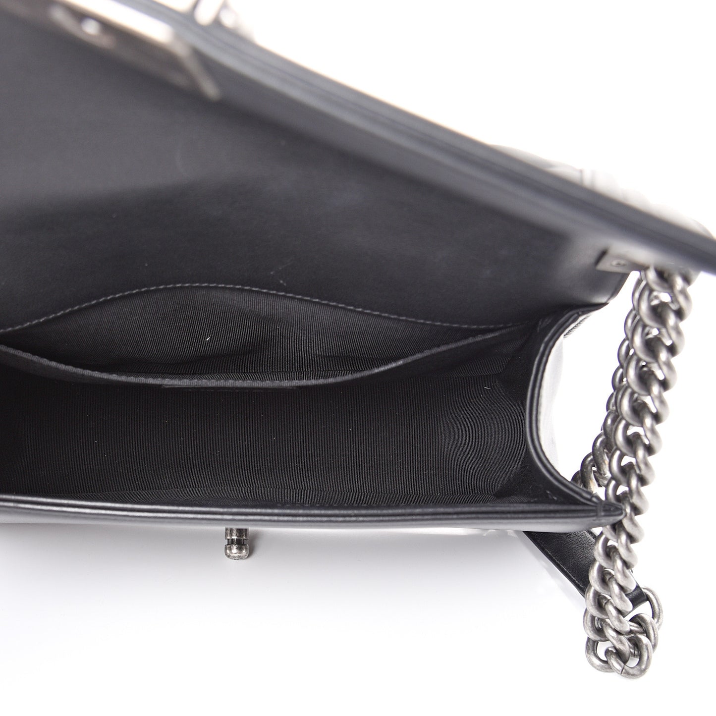 Lambskin Quilted Medium Boy Flap Black