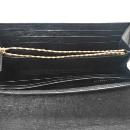 Fendi Vitello Elite Flamingo 2Jours Continental Wallet Black 5 of 8