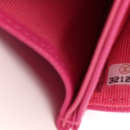 Chanel Caviar Quilted Flap Card Holder Wallet Pink 7 of 8
