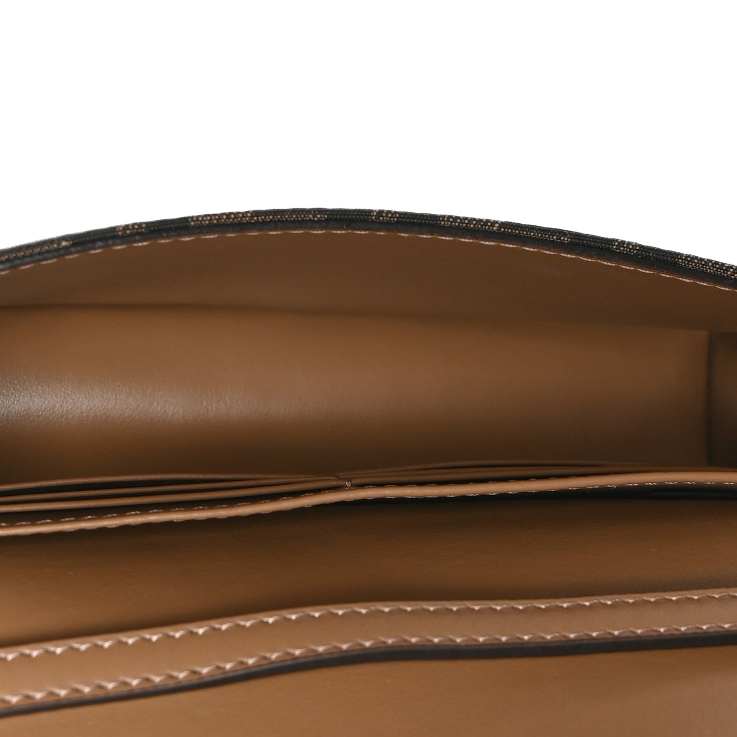 Fabric Jacquard FF 1974 Wallet On Chain Tobacco Moro