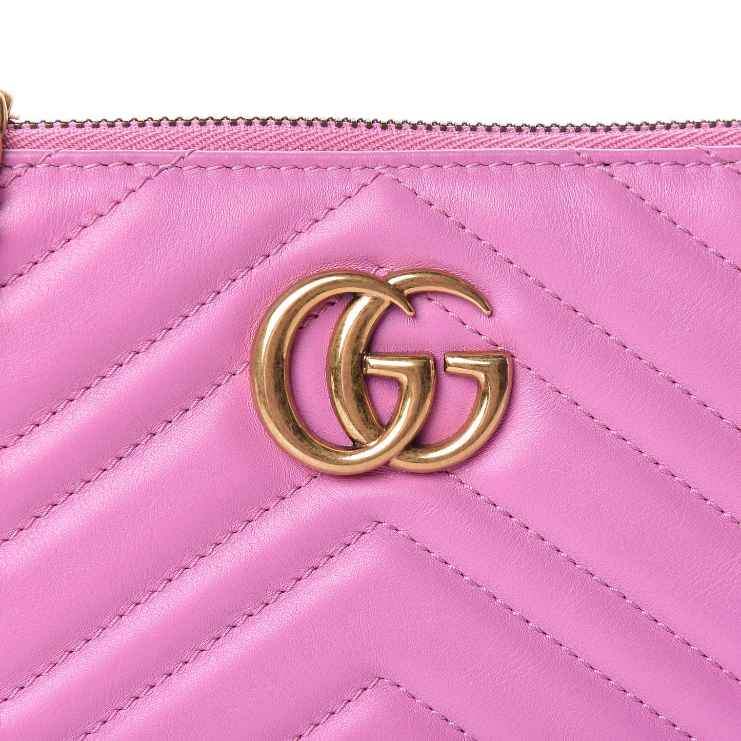 Calfskin Matelasse Mini GG Marmont Chain Bag Candy Mousse