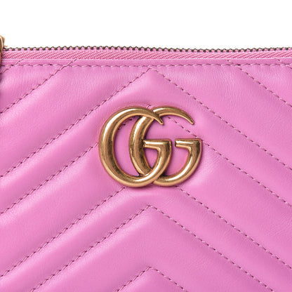 Gucci Calfskin Matelasse Mini GG Marmont Chain Bag Candy Mousse 10 of 11