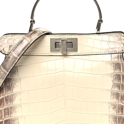 Fendi Shiny Crocodile Small Peekaboo I SEE U Satchel White 7 of 10