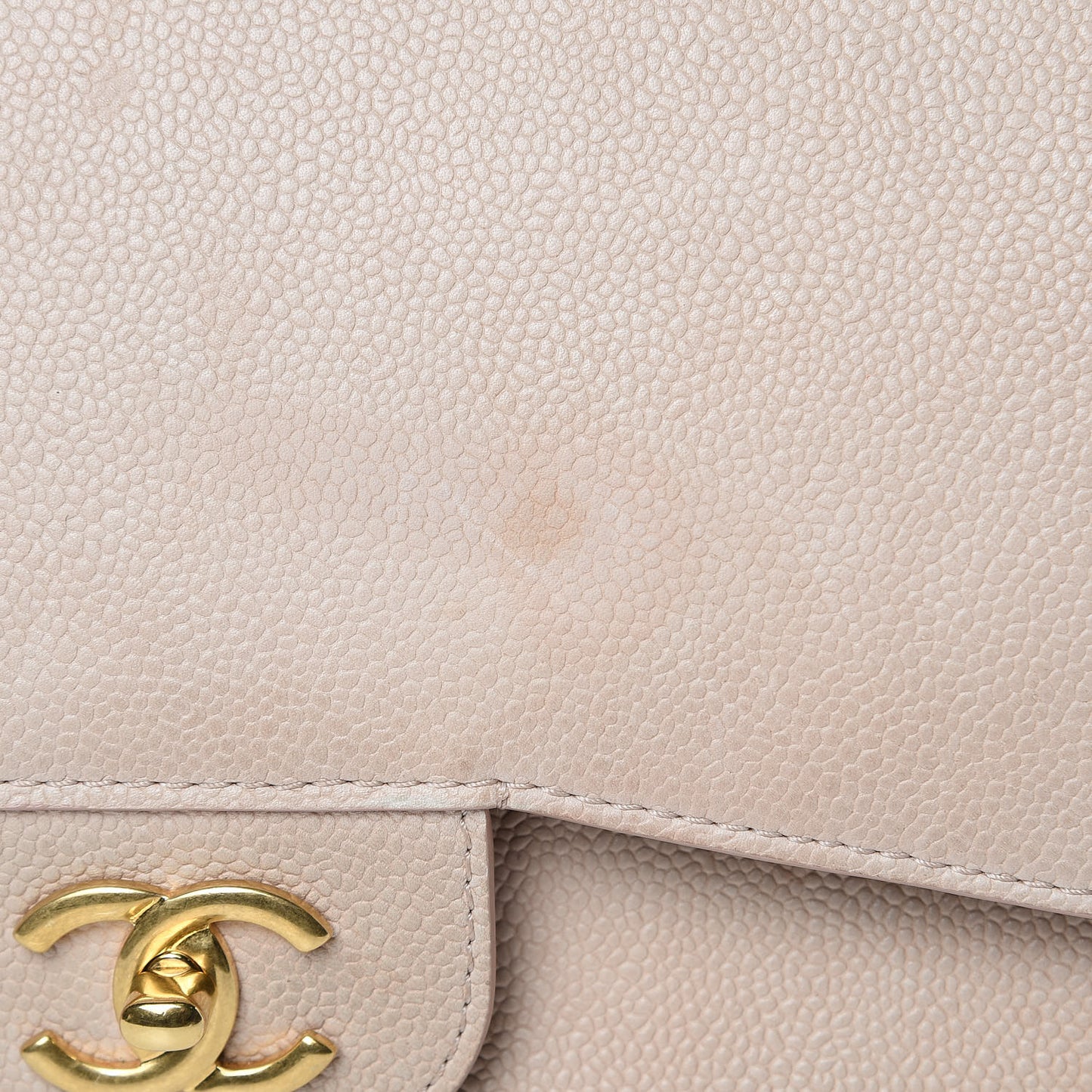 Grained Calfskin Jumbo Classic Pure Double Flap Nude