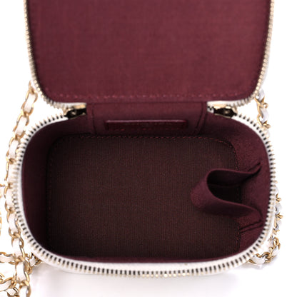 Chanel Calfskin Quilted Mini Perfect Fit Vanity Case With Chain White 5 of 15
