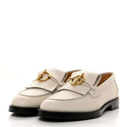 Hermes Calfskin Womens Impact Loafers 36.5 Blanc De Paris 3 of 9