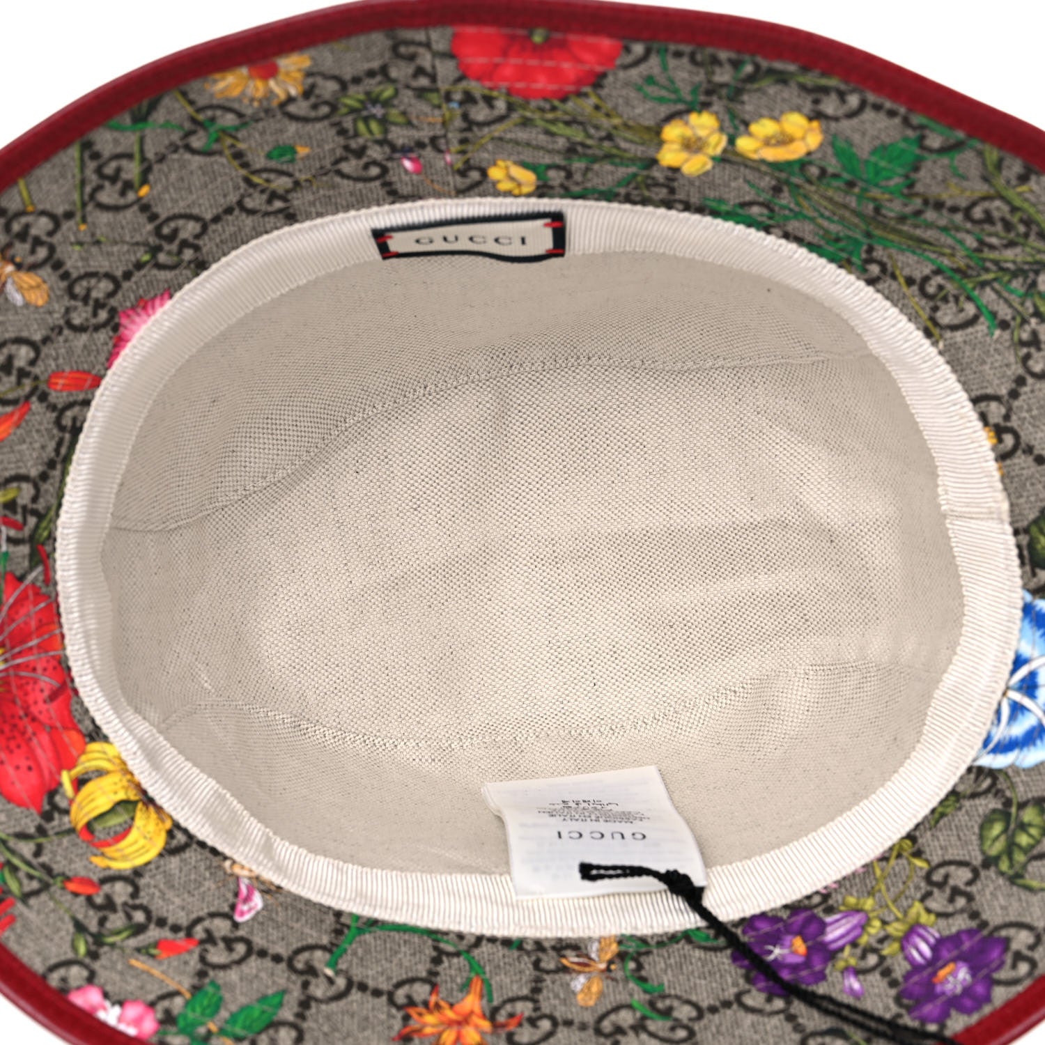 Gucci GG Supreme Monogram Flora Fedora Hat S Red 7 of 9