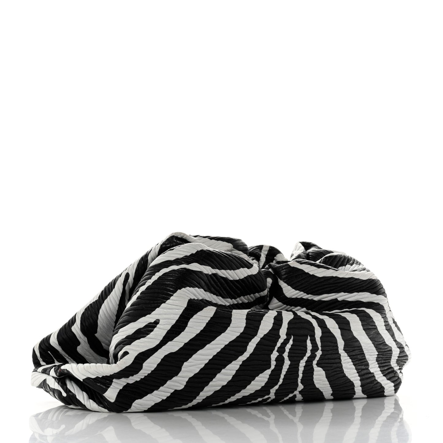 Nappa Zebra Print The Pouch Oversized Clutch White Black