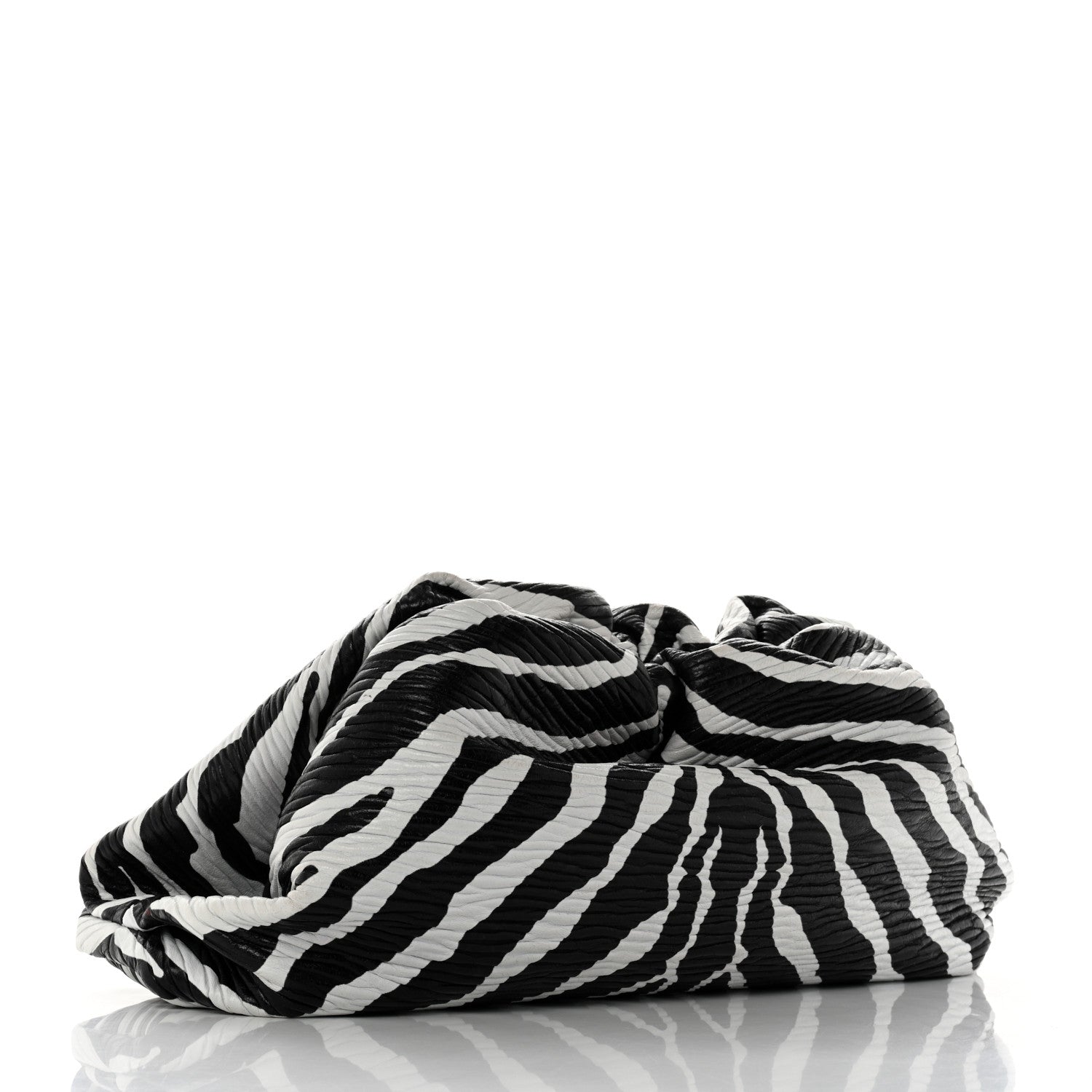 Bottega Veneta Nappa Zebra Print The Pouch Oversized Clutch White Black 2 of 9