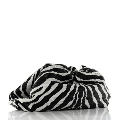 Bottega Veneta Nappa Zebra Print The Pouch Oversized Clutch White Black 2 of 9