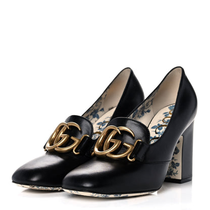Gucci Malaga Kid GG Victoire 95mm Loafer Pumps 37 Black 3 of 8