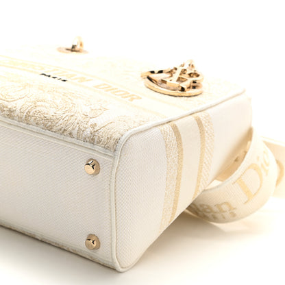Christian Dior Canvas Around The World Stella Embroidered Medium Lady D-Lite White Gold 8 of 8