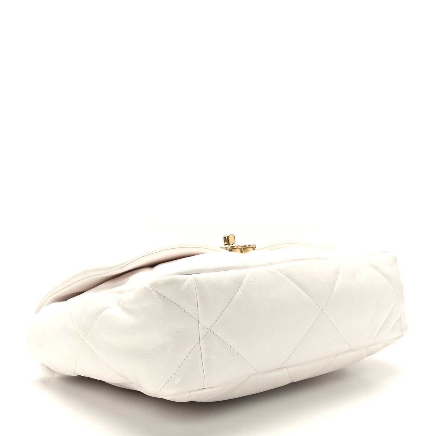 Goatskin Quilted Large Chanel 19 Flap White