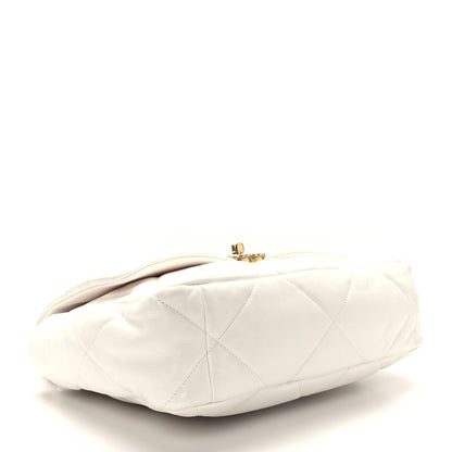 Chanel Goatskin Quilted Large Chanel 19 Flap White 4 of 9