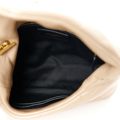 Saint Laurent Lambskin Quilted Toy Loulou Puffer Monogram Chain Satchel Nude Powder 5 of 11