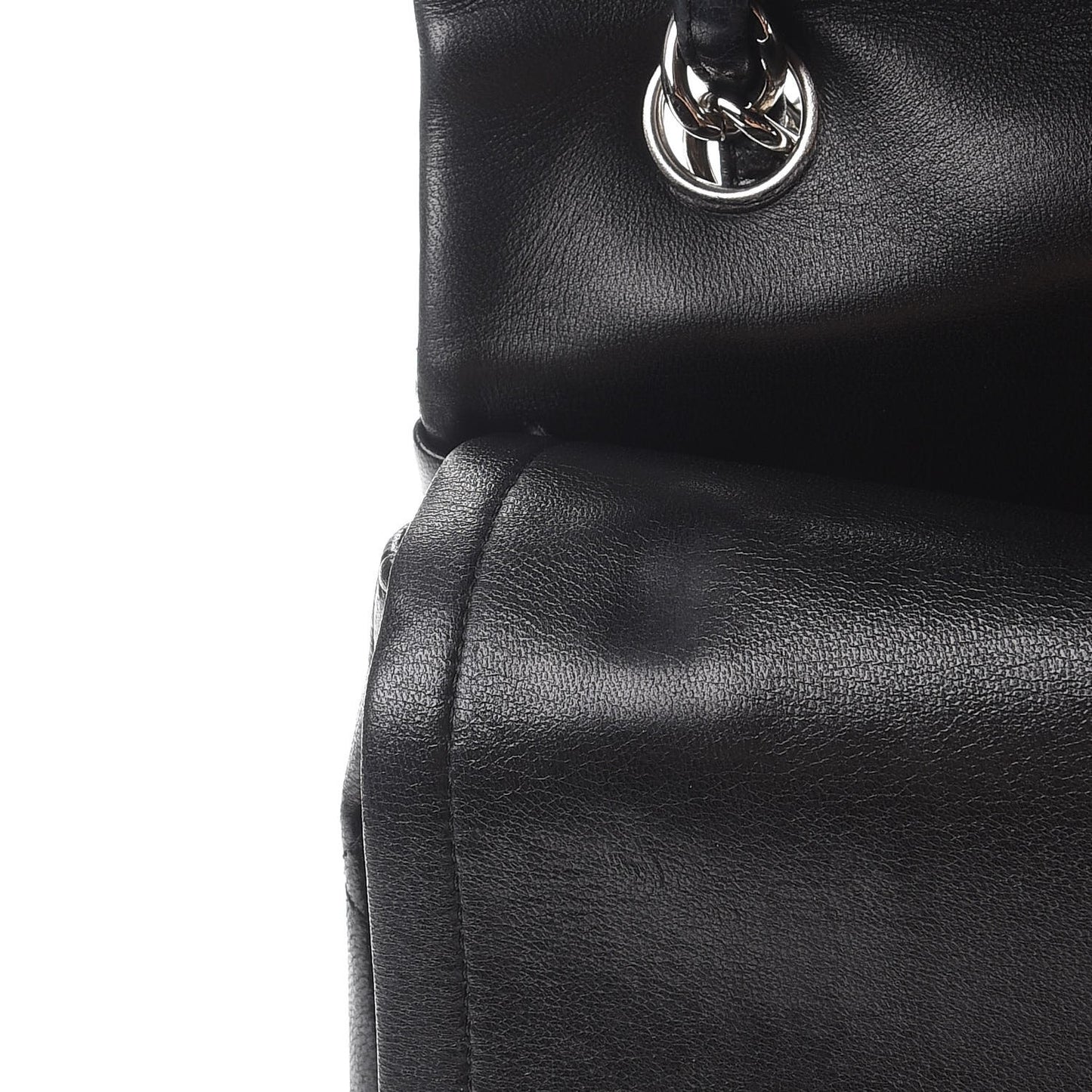 Lambskin Quilted Jumbo Double Flap Black