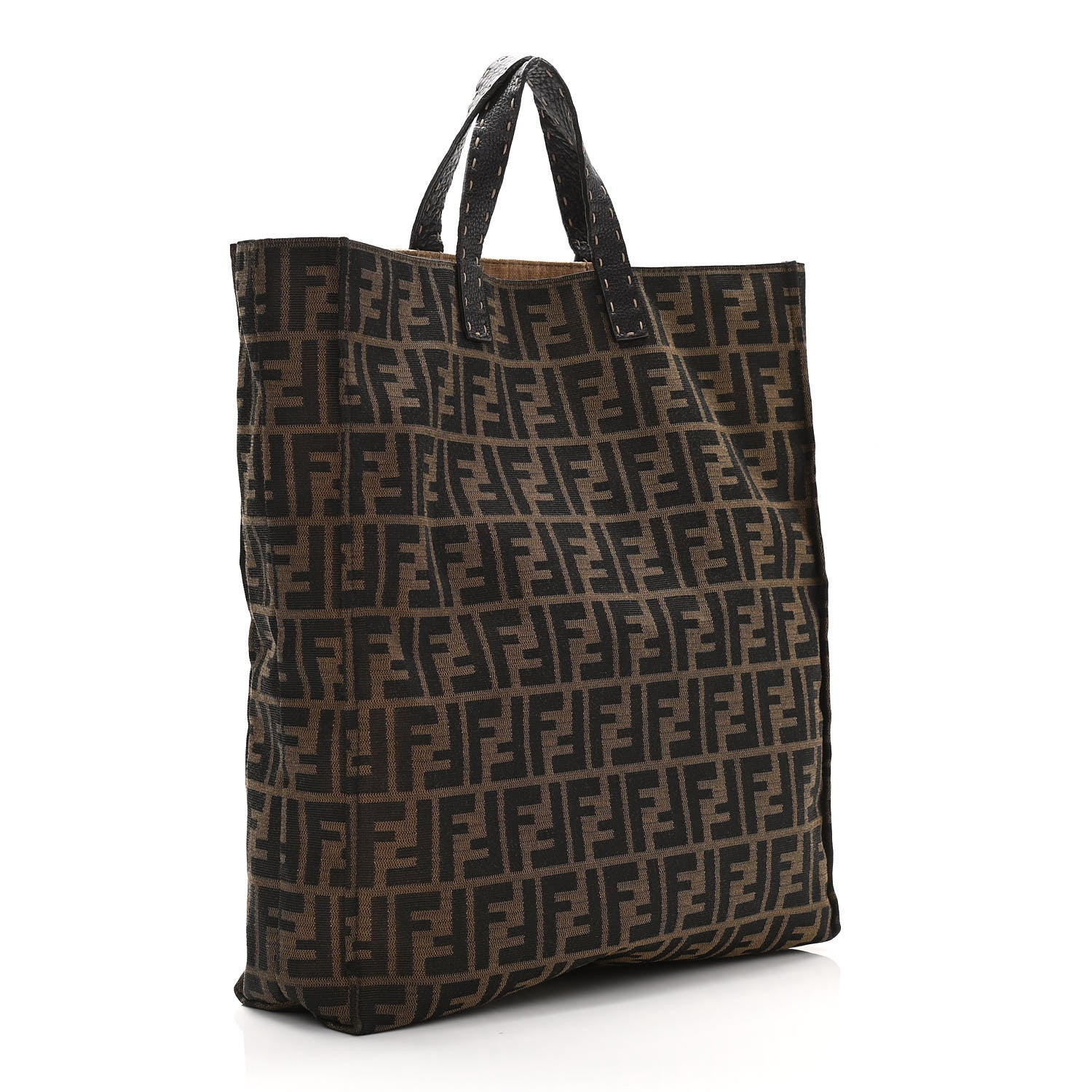 Fendi Zucca Cuoio Romano Selleria Special Shopping Tote Tobacco Moro 2 of 10
