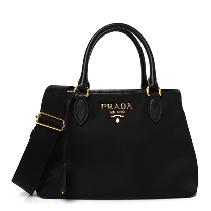 Prada Tessuto Nylon Soft Calf Small Tote Black 1 of 10