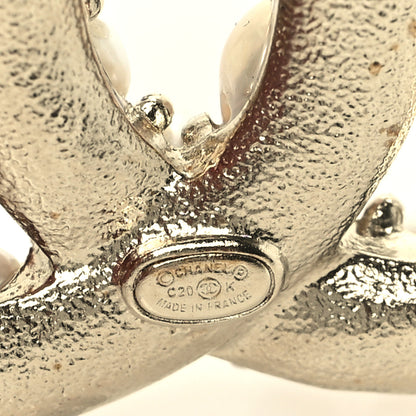 Chanel Pearl Crystal Mini CC Charms Brooch Light Gold Pink 3 of 4