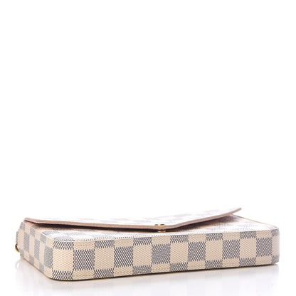 Louis Vuitton Damier Azur Pochette Felicie Chain Wallet Rose Ballerine 4 of 12