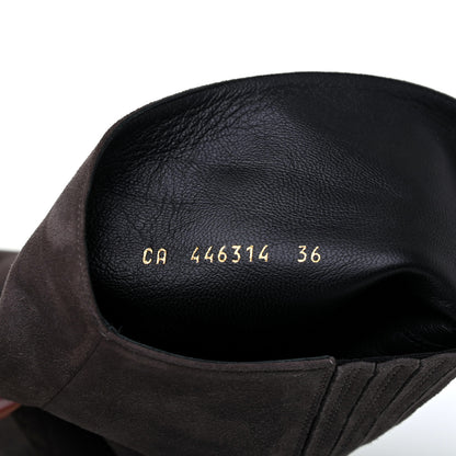 Saint Laurent Suede Babies 40 Over The Knee Boots 36 Road Grey 7 of 19