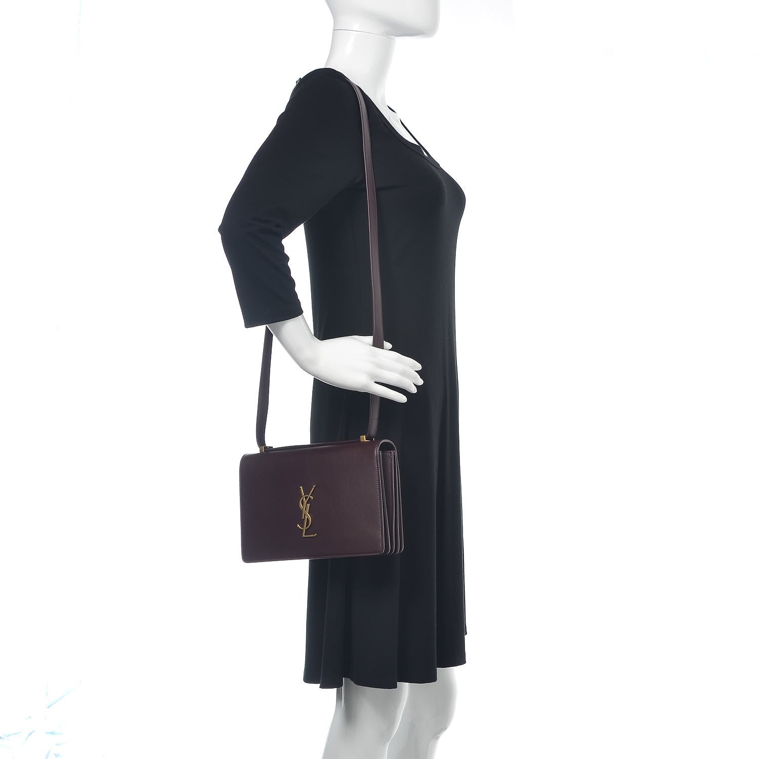 Saint Laurent Calfskin Medium Dylan Shoulder Bag Burgundy 2 of 12