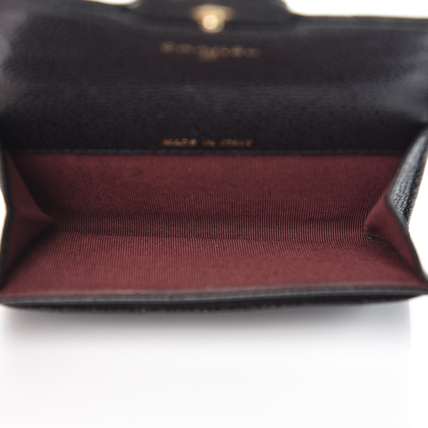 Caviar Quilted Flap Card Holder Black