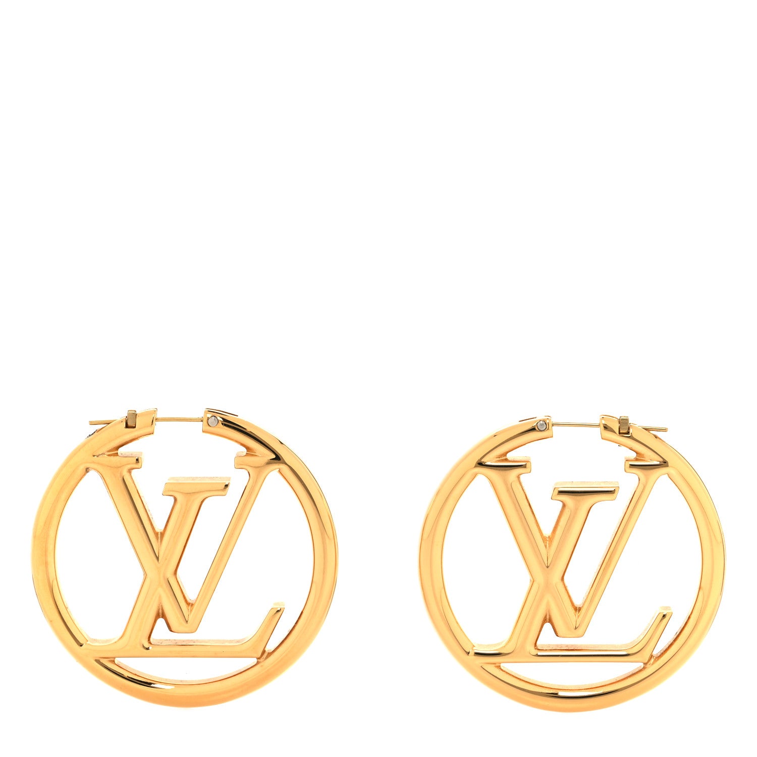 Louis Vuitton Metal Louise Hoop Earrings Gold 1 of 4