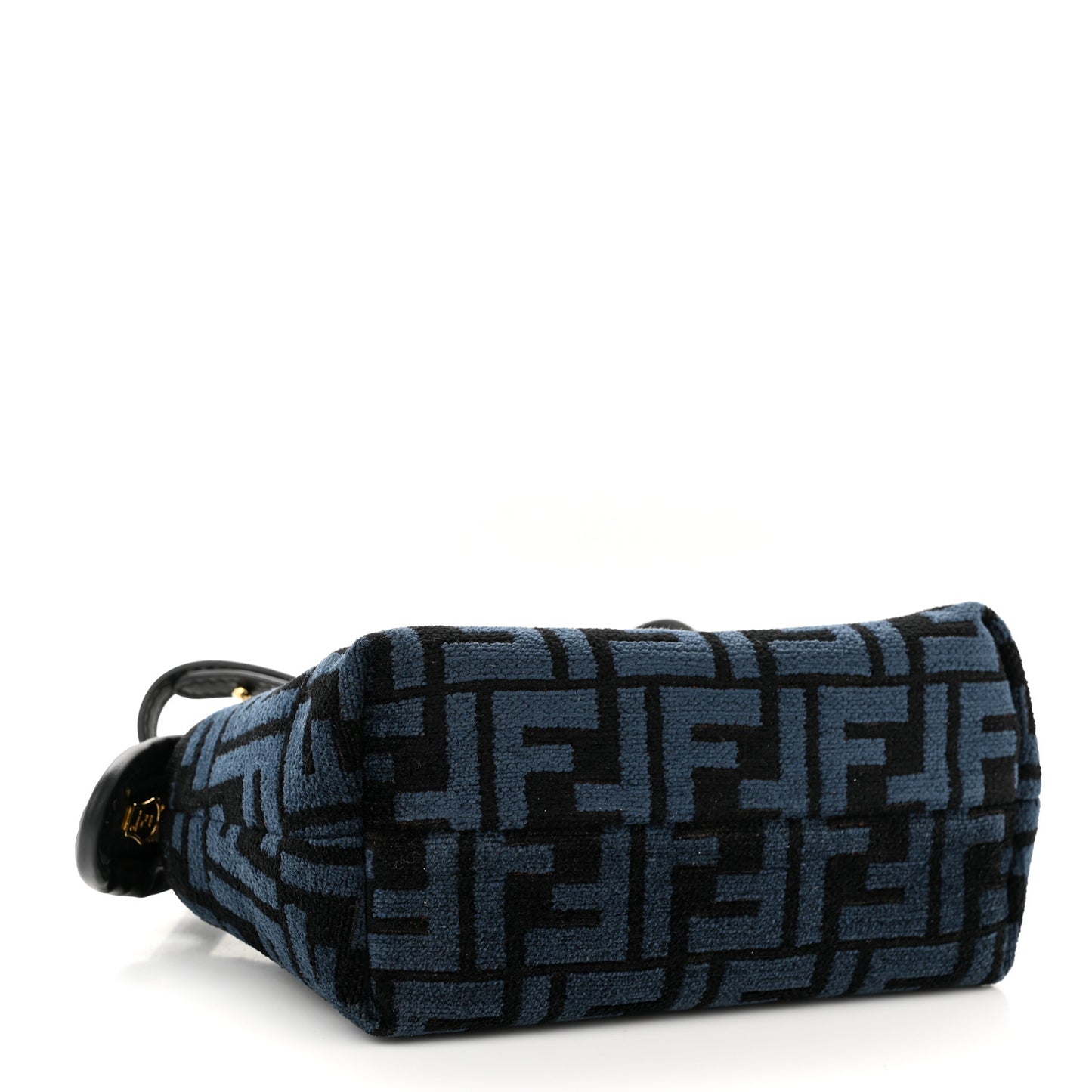 Chenille Vitello King Plexiglass FF Mini By The Way Top Handle Boston Bag Blue Black