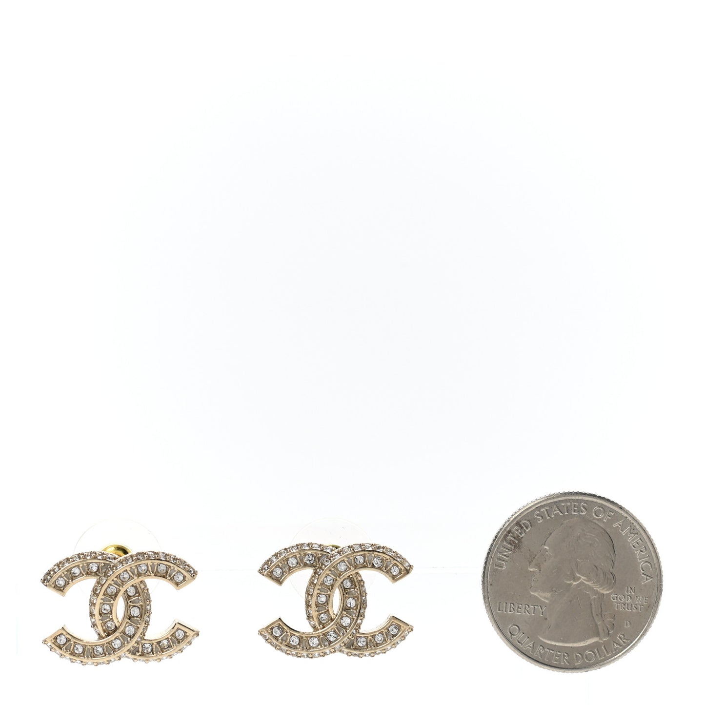Crystal Timeless CC Earrings Light Gold