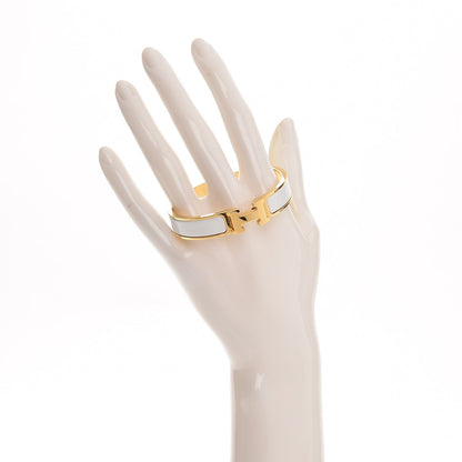 Hermes Enamel Narrow Clic Clac H Bracelet PM White 2 of 5