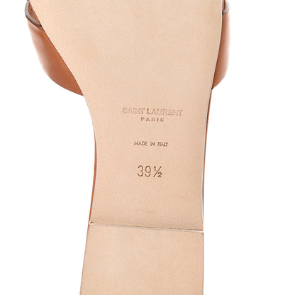 Saint Laurent Calfskin Tribute 05 Slide Sandals 39.5 Amber 6 of 11