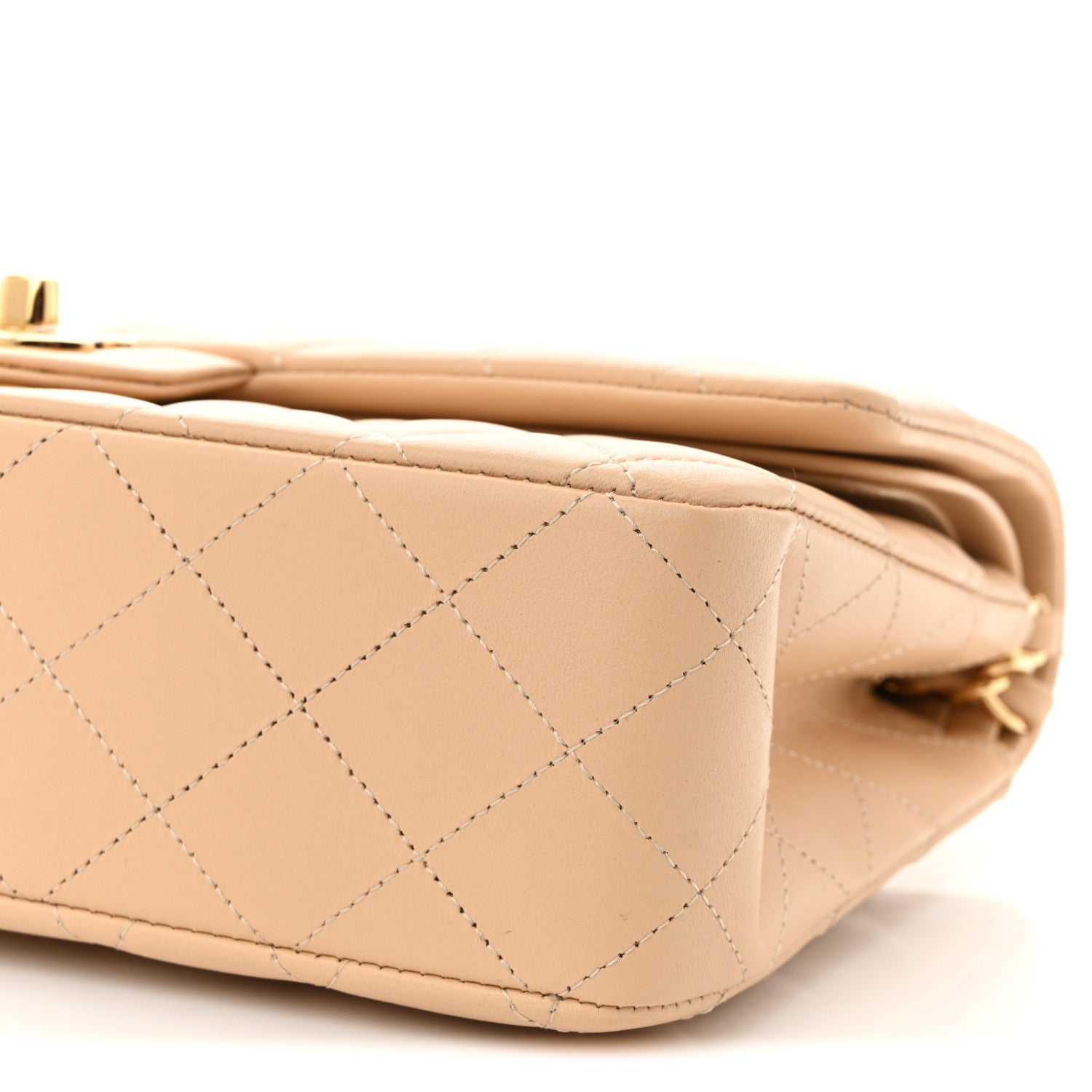 Chanel Lambskin Quilted Medium Double Flap Beige 10 of 12
