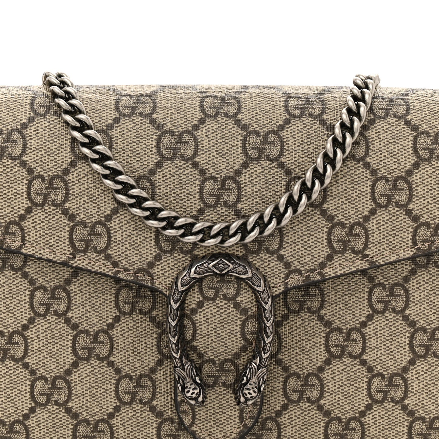 GG Supreme Monogram Mini Dionysus Chain Wallet Beige Taupe