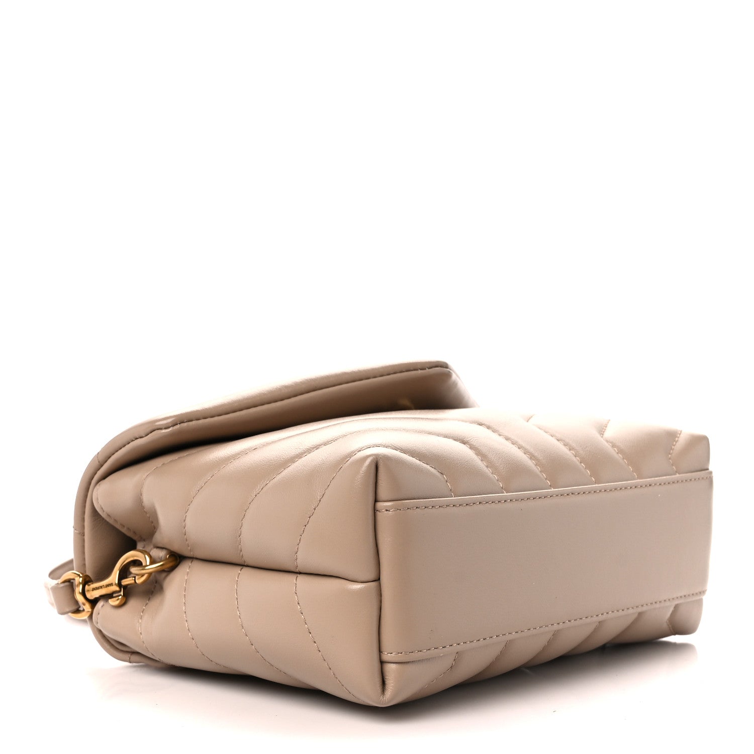 Saint Laurent Calfskin Y Quilted Monogram Toy Loulou Crossbody Bag Dark Beige 4 of 14
