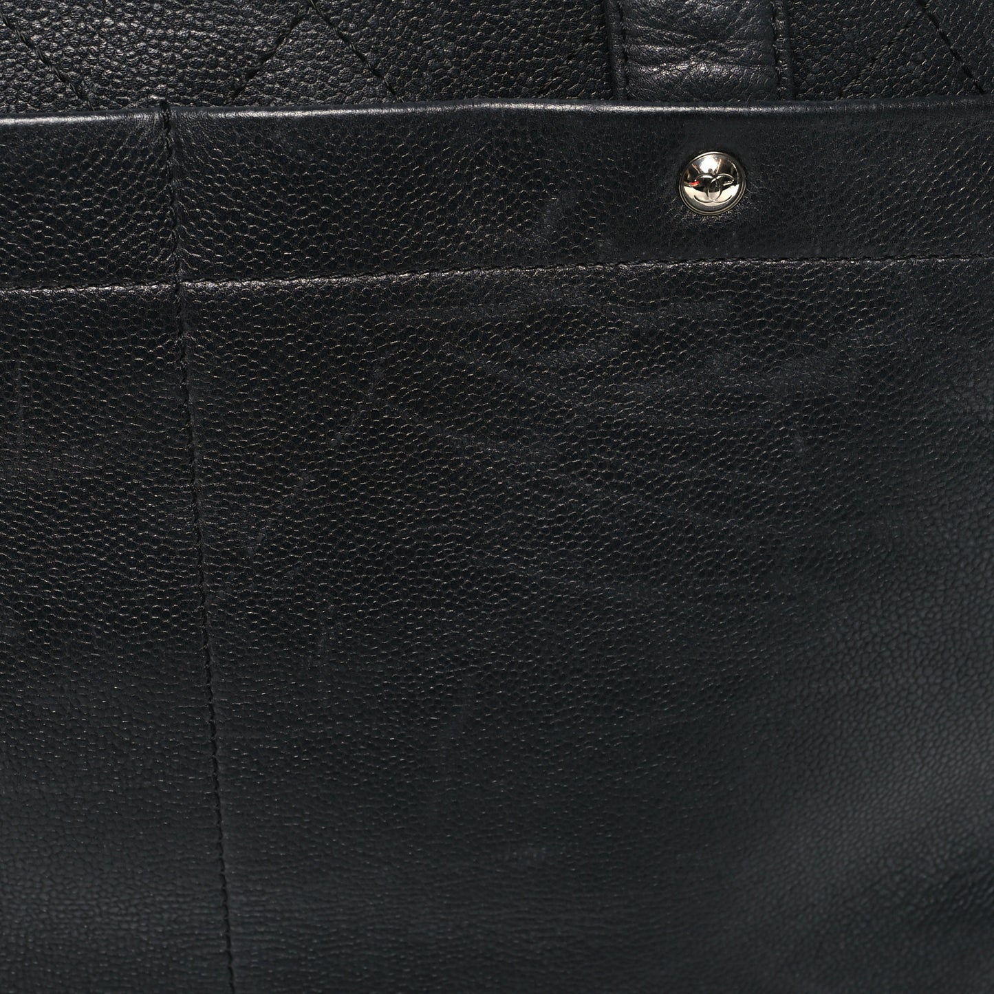 Caviar Stitched CC Shopper Tote Black