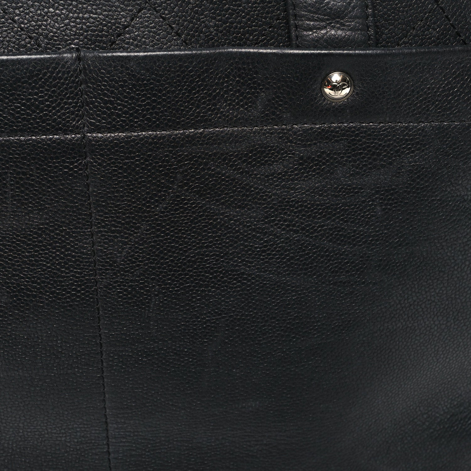 Chanel Caviar Stitched CC Shopper Tote Black 13 of 18