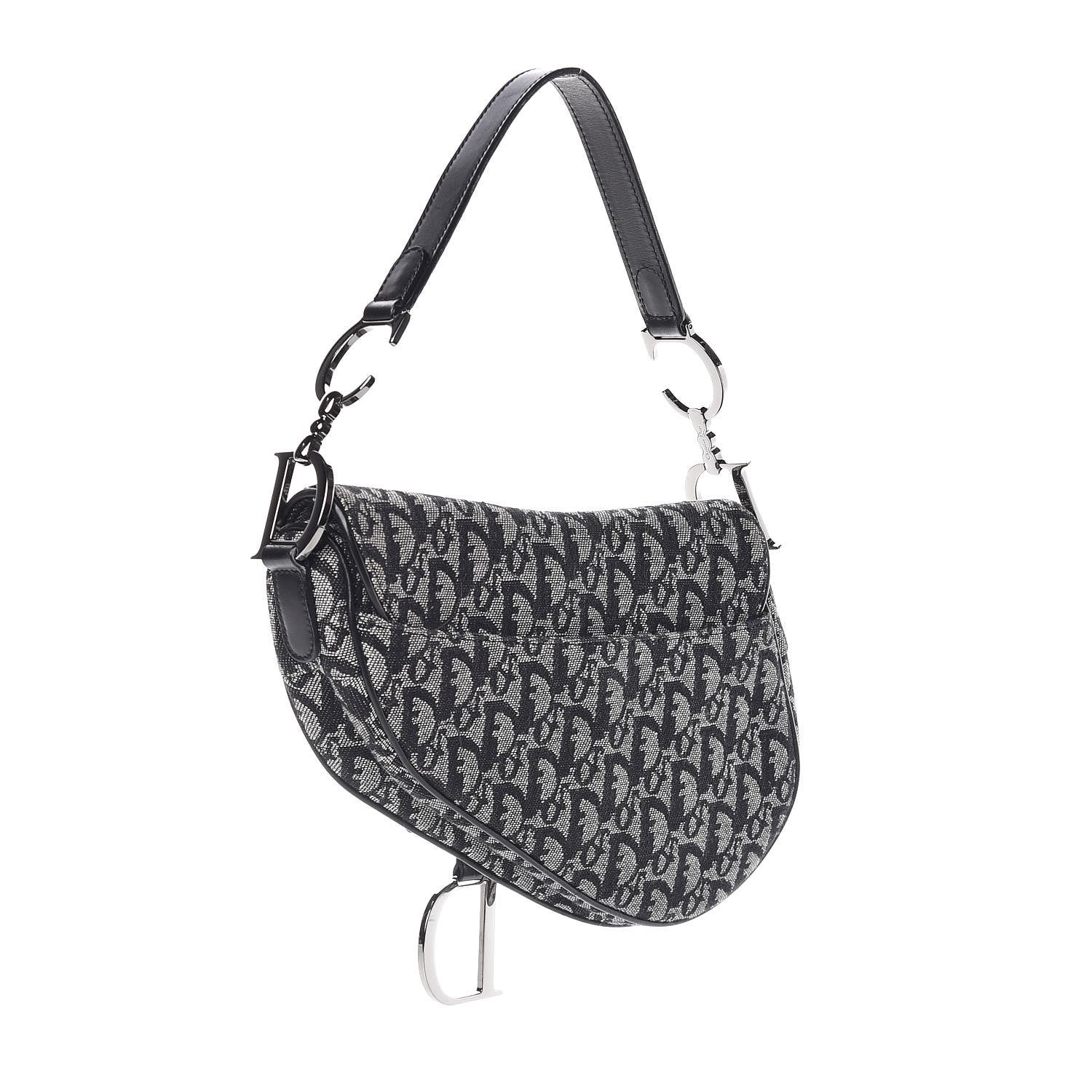 Christian Dior Monogram Saddle Bag Black 3 of 11